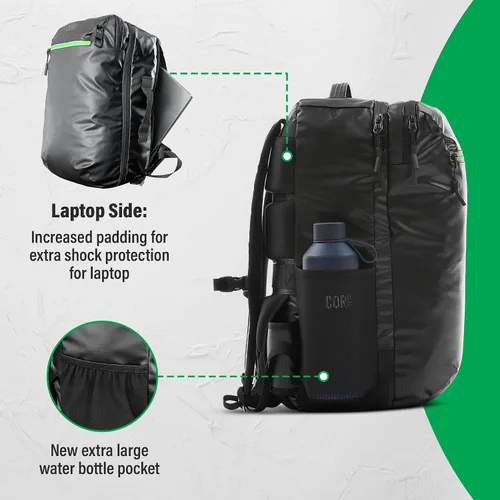 Miniatura 41 de COR Surf Mochila de viaje de mano Island Hopper 2.0 Mochila ultraligera aprobada para artículos personales 28L Negro Edición impermeable