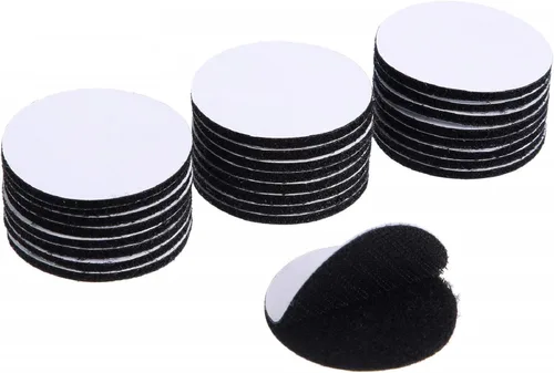 Miniatura 11 de WILLBOND 24 pares de parches de árbitro de 1 pulgada con puntos negros autoadhesivos redondos de doble cara de gancho y bucle, cinta adhesiva