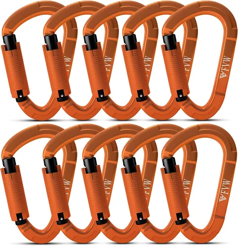 Miniatura 14 de Mosquetones de Escalada en Roca con Bloqueo Automático, Certificados UIAA Profesionales 25KN (5620 lbs) Mosquetones Resistentes para Rappel
