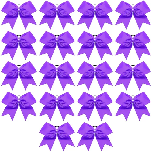 Miniatura 15 de 18 PCS 8" Large American Flag Cheer Hair Bows Ponytail Holder Elastic Band Handmade for Cheerleaders Teen Girls College Sports