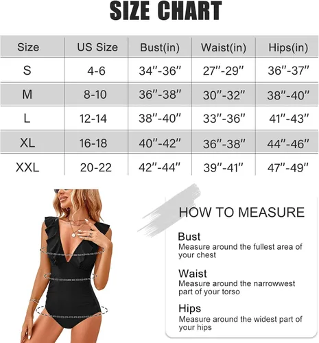 Miniatura 7 de TcIFE Traje de baño de una pieza para mujer, con control de abdomen, volantes, cuello en V, push up, monokinis
