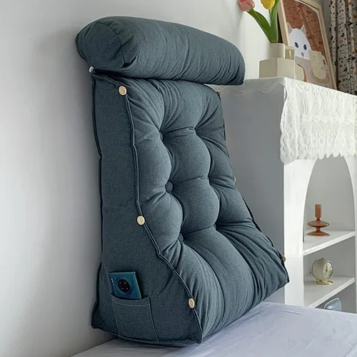Miniatura 10 de Almohada de lectura con cuello, respaldo de cabecera triangular, cojín de soporte lumbar, almohada de apoyo de espalda para soporte de espalda, Verde