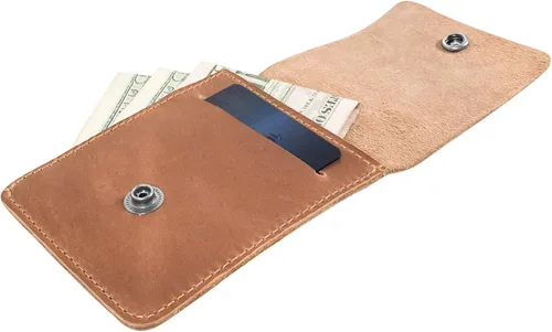 Miniatura 16 de Hide & Drink, Cartera vertical con bolsillo frontal con ranura para tarjetas, almacenamiento compacto para billetes, tarjetero, cuero de grano