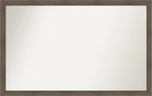 Miniatura 80 de Amanti Art Espejo de pared personalizado no biselado (24 x 27 pulgadas), marco estrecho de nogal chipre - varios tamaños personalizados - Espejo