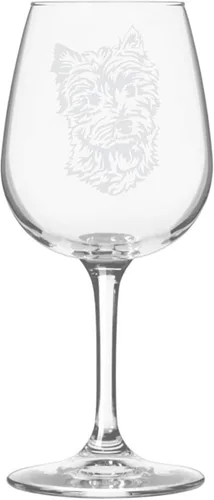 Miniatura 331 de Copa de vino de 12.75 onzas con diseño de perro grabado