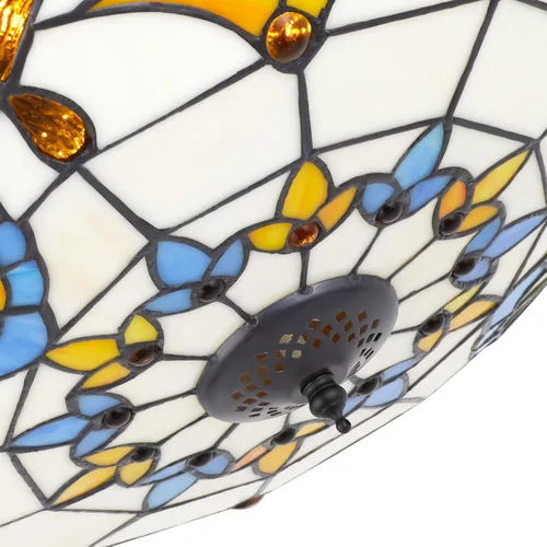 Miniatura 5 de LOYALHEARTDY Tiffany - Ventiladores de techo con luces y control remoto retráctil Tiffany de 42 pulgadas, 6 velocidades, 3 luces LED y función