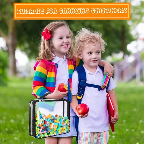 Miniatura 5 de Sanwuta 6 paquetes de bolsas de almacenamiento para juguetes, estuches organizadores de PVC con cremallera, contenedor impermeable