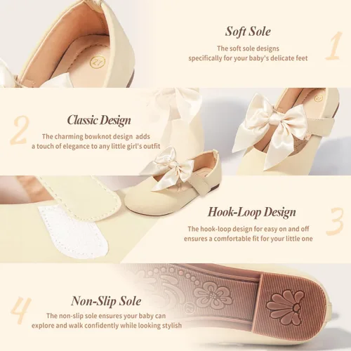 Miniatura 2 de Zoolar Zapatos de vestir Mary Jane para niña pequeña, bonitos zapatos de ballet, escuela, boda, fiesta, zapatos planos suaves y antideslizantes