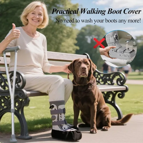 Miniatura 3 de Paquete de 2 fundas para botas de caminar para fractura de pie, fundas ortopédicas para zapatos al aire libre para botas de caminar médicas, botas