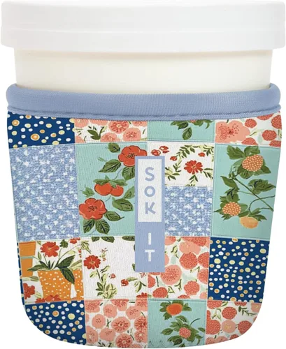 Miniatura 19 de Sok It IceCreamSok - Funda de neopreno aislada (flores abstractas, pintas de helado cónicas)