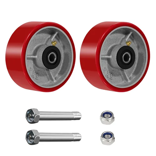 Miniatura 18 de Ruedas giratorias de repuesto de 6 x 2 pulgadas, rueda de hierro fundido de acero, resistente, capacidad de 1200 libras por rueda, orificio de 1/2