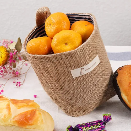 Miniatura 7 de Paquete de 4 bolsas de almacenamiento para colgar en la pared, bolsas de almacenamiento colgantes de algodón y lino, cesta de almacenamiento
