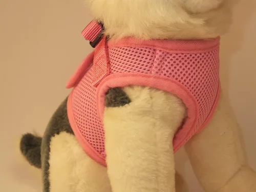Miniatura 6 de Arnés para perros de malla suave, cómodo para razas pequeñas, cachorros, juguetes, de 2 a 16 lb, en color rosa bebé, azul, negro, rojo, camuflado