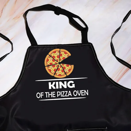 Miniatura 3 de BWKTOP - Delantal de chef de pizza con bolsillo para chef y papá