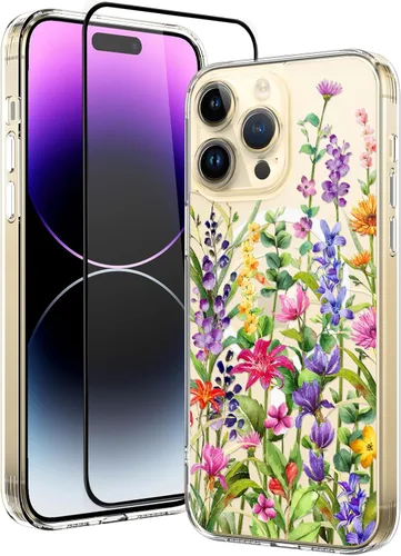 Miniatura 52 de OOK Magnetic for iPhone 17 Case Clear Pretty Flower Girls Women [Not Yellowing][Screen Protector] [ MagSafe Compatible] with Full Camera Lens