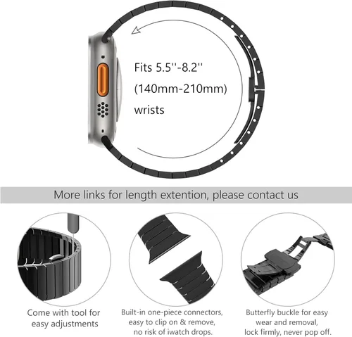 Miniatura 4 de WINGLE Correa compatible para Apple Watch Ultra 3/2/1 Banda 49mm Series 11 10 46mm 45mm 44mm 42mm SE 3/2/1 Series 9 8 7 6 5 4 3 2 1 para hombres