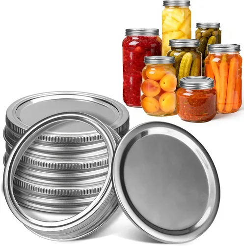 Miniatura 10 de Palksky Tapas para Beber de Frascos Mason, Accesorios de Tapa para Sorber de Frascos Mason de Boca Ancha de Acero Inoxidable, Tapa Abatible