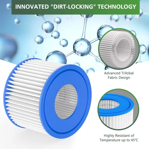Miniatura 3 de isinlive Paquete de 12 filtros tipo VI para bañera de hidromasaje y filtro de spa de reemplazo para filtro Lay-Z Spa, Intex, filtro de bañera