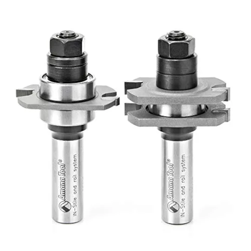 Amana Tool - (55408) Lengua y ranura con punta de carburo de 2 piezas de corte de 3/8 x 1-5/8 de diámetro x 17/32 x 1/2 pulgadas para material