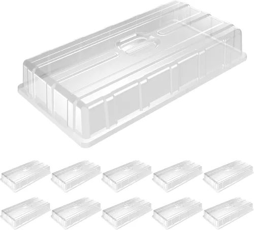 Miniatura 8 de MIXC Paquete de 10 cúpula de humedad de 7 pulgadas de alto extra fuerte, cubierta de bandejas de cultivo 1020, tapa de clonación de semillas de Verde