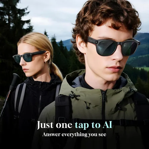 Miniatura 5 de AI Smart con lentes de cámara HD 4K para videos, grabación de vlog manos libres, audio de oreja abierta, diseño ultraligero para exteriores