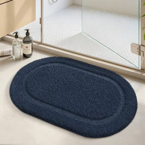 Miniatura 13 de Color&Geometry Alfombra de baño pequeña color beige de 15 x 23 pulgadas, antideslizante, absorbente, suave, lavable, tapete de baño grueso, tapete
