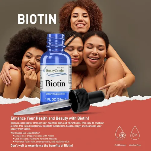 Miniatura 4 de B7 Drops 500% DV Biotina, vitaminas para el cabello y las uñas para mujeres, hombres y niños, líquido de biotina sublingual para una piel saludable