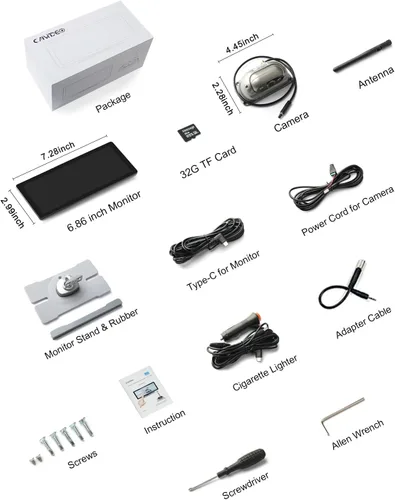 Miniatura 9 de Cámara de respaldo inalámbrica RV fácil de instalar: Plug & Play para Furrion RV precableada - 6.86 pulgadas 1080P IPS HD pantalla táctil sin