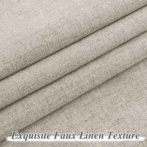 Miniatura 7 de StangH Cortinas Plisadas Completamente Opacas para Dormitorio, Cortinas de Lino Beige de 84 Pulgadas de Largo, 2 Paneles, Cortinas Térmicas