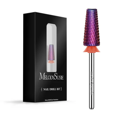 Miniatura 43 de MelodySusie Super Cut Edition Brocas para Uñas 5 en 1, Brocas Multifunción de Carburo de Tungsteno de 3/32'', Adecuadas para Manicura Pedicura