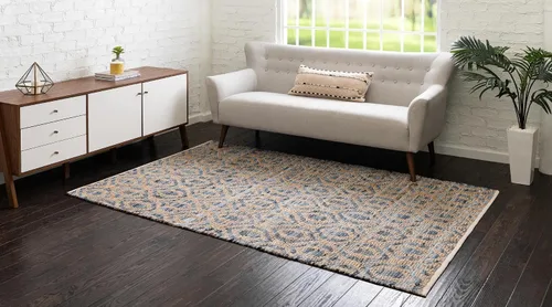 Miniatura 4 de Unique Loom Chindi Jute Collection - Alfombra rectangular (5 pies 1 pulgada x 8 pies, color azul marino)