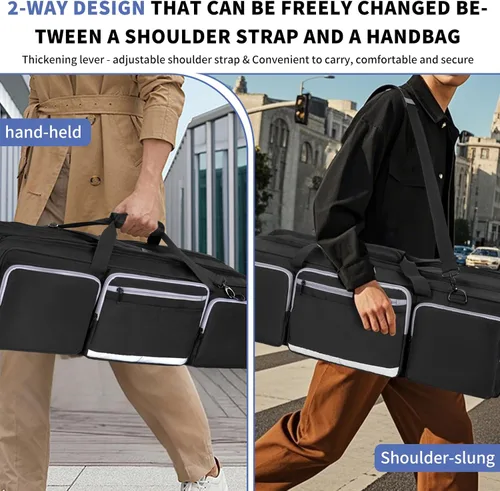 Miniatura 7 de IBVIVIC Bolsa para trípode, 30.7 pulgadas, funda de transporte de trípode resistente con divisor acolchado, bolsa de soporte de luz con doble