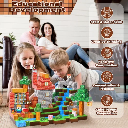Miniatura 6 de Goody King Bloques Magnéticos Juego de 150 Bloques de Construcción Magnéticos, Imanes Apilables para Niños, Juguete Sensorial para Juguetes