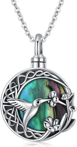 JUSTKIDSTOY Collar con colgante de colibrí de plata esterlina S925 con flores, pájaros, animales, joyería de regalo para mujer
