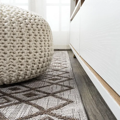 Miniatura 6 de JONATHAN Y Alfombra bohemia geométrica para interiores y exteriores, 2 x 8 pulgadas, beige/marrón, Tokay para patio trasero, patio, porche, fácil
