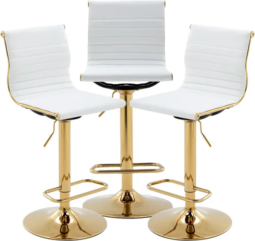 Miniatura 24 de chairus Juego de 2 taburetes de bar giratorios modernos, taburetes de bar ajustables con altura de mostrador, taburetes de piel sintética sin brazos