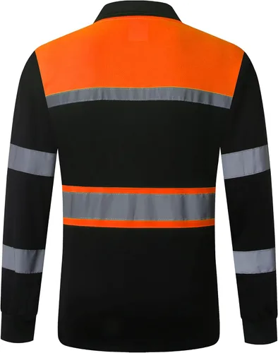 Miniatura 6 de Camisas de seguridad HoliSecure para hombre, camisas polo reflectantes de alta visibilidad para hombre con bolsillo, ropa de trabajo de manga corta