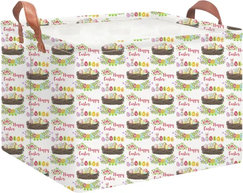 Miniatura 14 de NTAOHAMPER Cesta rectangular de almacenamiento de fútbol vacía, cesta de regalo plegable con asas, caja de juguetes/libros, decoración de habitación