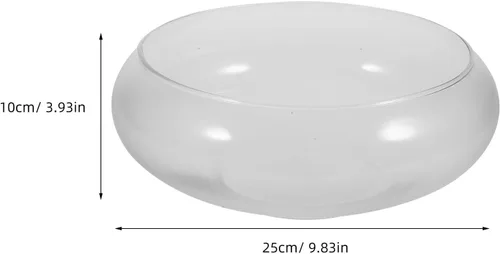 Miniatura 4 de Happyyami Jarrón de vidrio para peces de cristal, cuenco transparente de boca ancha, jarrón redondo, terrario, planta de aire, maceta hidropónica