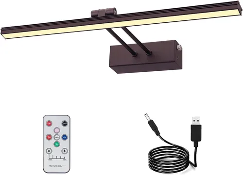 Miniatura 9 de Luz para Cuadros, Luces de Arte a Batería para Pared, Luz Inalámbrica con Control Remoto para Pinturas con Temporizador y Regulable, Iluminación
