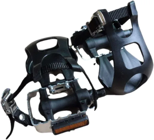 Miniatura 8 de EKDJKK 1 par de pedales de bicicleta con clip para los dedos del pie y correa, jaulas de clips para dedos de bicicleta, cubierta de pie de pedal