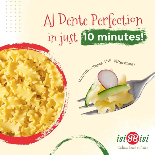 Miniatura 5 de isiBisi Pasta Mafalda para bebé sin gluten, 1.25 libras, mini fideos de lasaña hechos con harina de maíz y arroz, vegano, sin OMG, fabricado