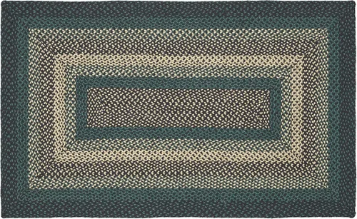 Miniatura 9 de VHC Brands Pine Grove, alfombra trenzada de yute, tapete de medio círculo, verde, 16.5 x 34 pulgadas