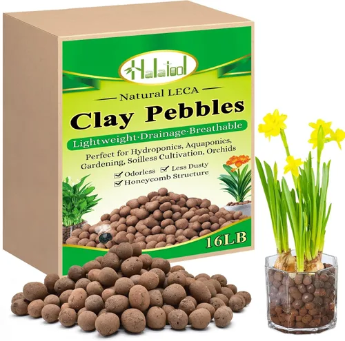 Miniatura 11 de Halatool 18LB de guijarros de arcilla Hydroton de 4mm-16mm, bolas ligeras de Leca para plantas en maceta, hidropónica, jardinería, orquídeas, 18