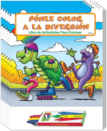 ZOCO Libros para colorear divertidos para colorear (paquete de 50 unidades, con crayones) - Juegos, rompecabezas, actividades para niños Con ceras