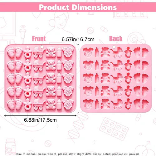 Miniatura 2 de Lindo molde de silicona para pastel de fondant, moldes para pies de bebé, mameluco para bebé, molde para chupete, molde de silicona para dulces