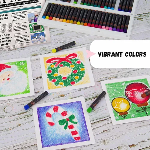 Miniatura 4 de Pasteles al óleo para niños, 48 colores pasteles para niños, suministros de arte perfectos para el aula, fáciles de mezclar con colores vibrantes