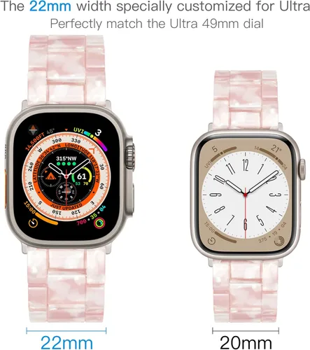 Miniatura 2 de LS - Correa de resina para iWatch compatible con Apple Watch Ultra 2/1 de 1.732 pulgadas, Starlight Series 9, Series 8, Series 7, Series SE, Series