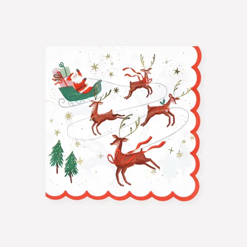 Miniatura 14 de Meri Meri Servilletas de Papel de Navidad (Paquete de 16), Papel Grueso y Absorbente de 3 Capas, Servilletas de Navidad con Forma Desechables