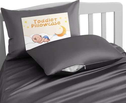 NTBAY - Fundas de almohada de satén con cremallera para niños pequeños - Paquete de 2 con cremallera oculta de 13x18 - Fundas de almohada de lujo y